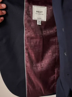 Bleu marine - Slim Fit (Slim Fit) - Veste de costume texturée