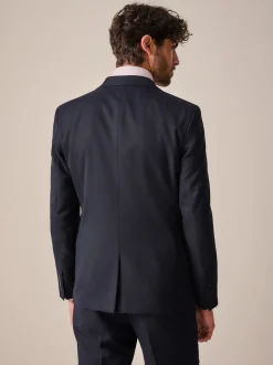 Bleu marine - Slim Fit (Slim Fit) - Veste de costume texturée