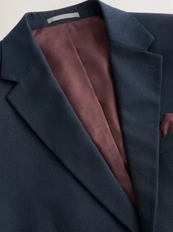 Bleu marine - Slim Fit (Slim Fit) - Veste de costume texturée