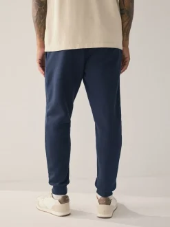 Bleu marine - Slim Fit (Slim Fit) - Pantalon de Joggings en coupe ajustée à dos brosse