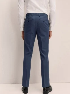 Bleu marine - Slim Fit (Slim Fit) - Pantalons extensibles à taille élastiquée Motionflex