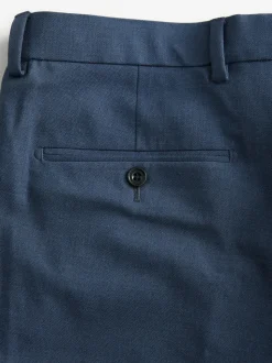 Bleu marine - Slim Fit (Slim Fit) - Pantalons extensibles à taille élastiquée Motionflex