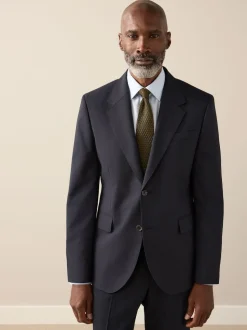 Bleu marine - Slim Fit (Slim Fit) - Veste de costume Signature Nova Fides en 100% laine italienne