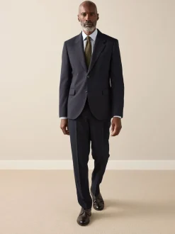 Bleu marine - Slim Fit (Slim Fit) - Veste de costume Signature Nova Fides en 100% laine italienne