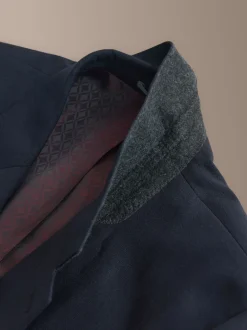 Bleu marine - Slim Fit (Slim Fit) - Veste de costume Signature Nova Fides en 100% laine italienne