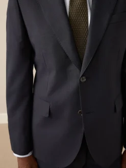 Bleu marine - Slim Fit (Slim Fit) - Veste de costume Signature Nova Fides en 100% laine italienne