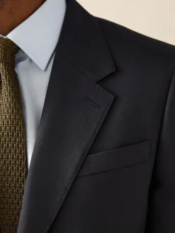 Bleu marine - Slim Fit (Slim Fit) - Veste de costume Signature Nova Fides en 100% laine italienne