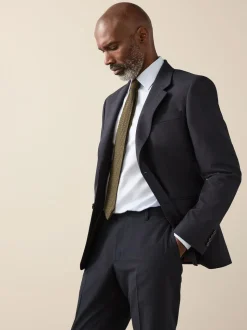 Bleu marine - Slim Fit (Slim Fit) - Veste de costume Signature Nova Fides en 100% laine italienne