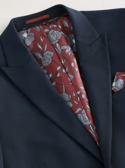 Bleu marine - Slim Fit (Slim Fit) - Veste de costume à deux boutons