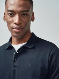 Bleu marine - Slim Fit (Slim Fit) - Polo Manches courtes Pique