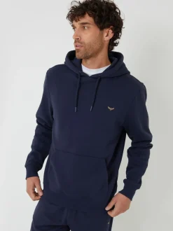 Bleu marine - Sweat à capuche Threadbare