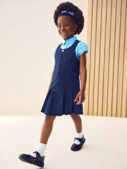 Bleu marine - Tablier d'écolier à fermeture éclair (3-14ans)