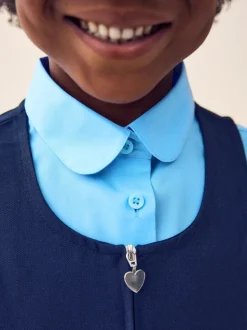 Bleu marine - Tablier d'écolier à fermeture éclair (3-14ans)