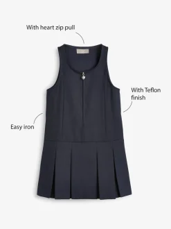 Bleu marine - Tablier d'écolier à fermeture éclair (3-14ans)