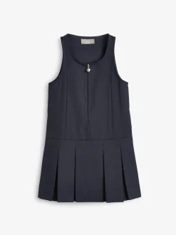 Bleu marine - Tablier d'écolier à fermeture éclair (3-14ans)