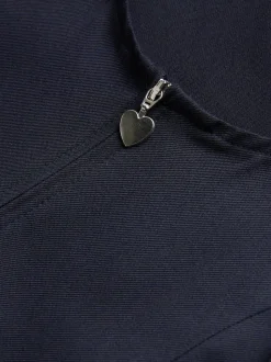 Bleu marine - Tablier d'écolier à fermeture éclair (3-14ans)