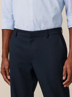 Bleu marine - Taille élastiquée Vêtement de survêtement élégant sur le devant uni