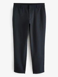 Bleu marine - Taille élastiquée Vêtement de survêtement élégant sur le devant uni