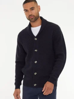 Bleu marine - Threadbare Châle Col tricoté Cardigan