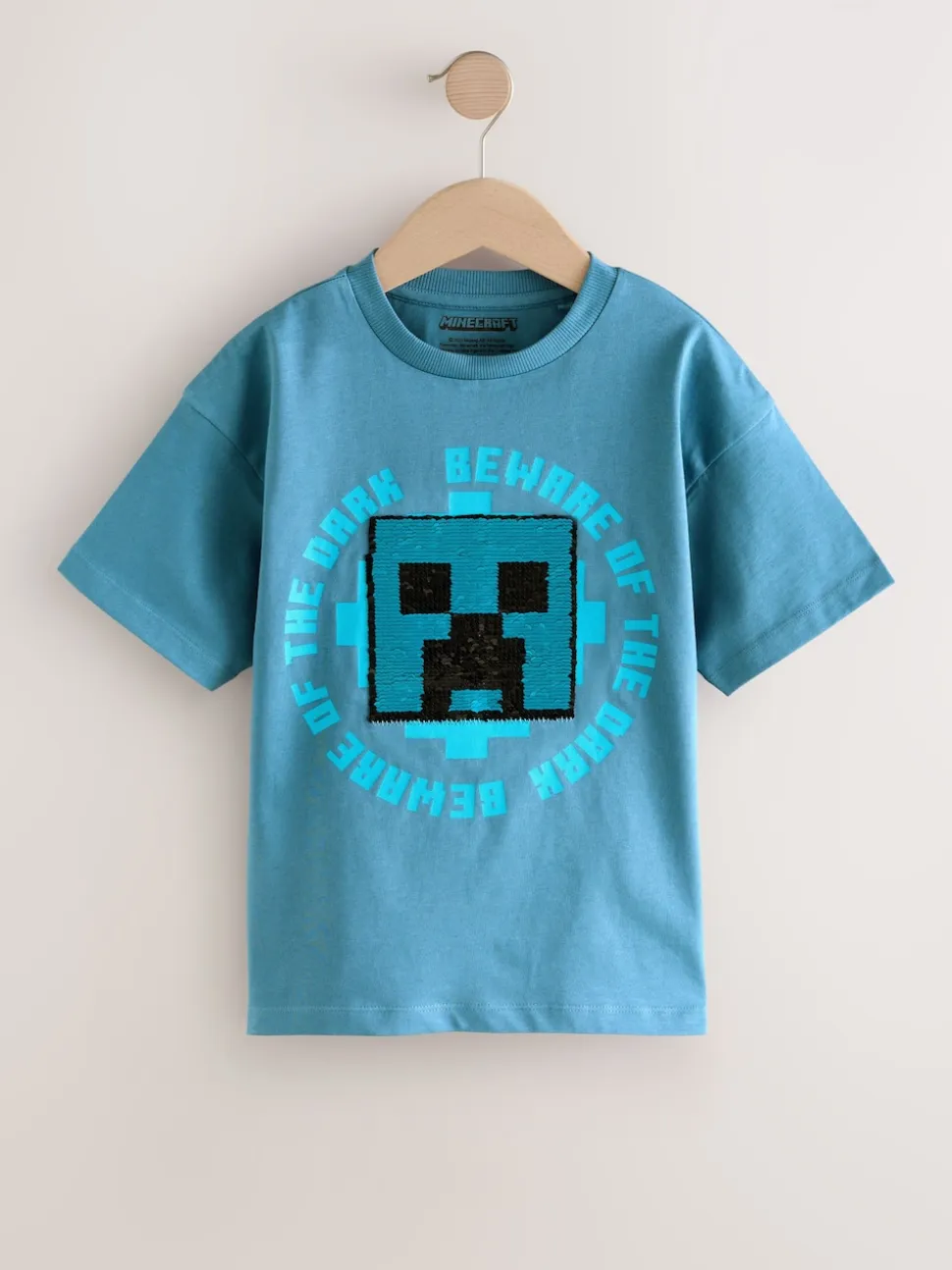 Bleu marine - T-shirt Minecraft à sequins (3-16ans)