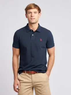 Bleu marine - U.S. Polo Assn. Coupe classique Pique 100% Coton Polos
