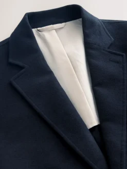 Bleu marine - Veste de costume en coton coupe décontractée