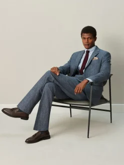 Bleu marine - Veste de costume à carreaux Coupe classique