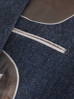 Bleu marine - Veste de costume habillé Abraham Moon en 100% laine britannique Donegal