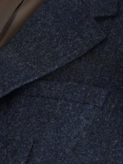 Bleu marine - Veste de costume habillé Abraham Moon en 100% laine britannique Donegal