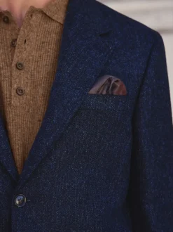 Bleu marine - Veste de costume habillé Abraham Moon en 100% laine britannique Donegal