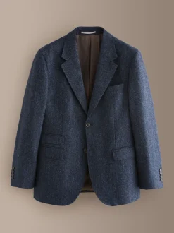 Bleu marine - Veste de costume habillé Abraham Moon en 100% laine britannique Donegal
