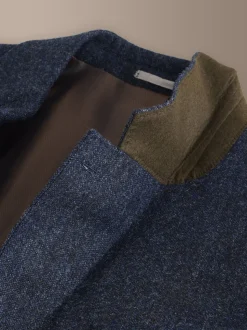 Bleu marine - Veste de costume habillé Abraham Moon en 100% laine britannique Donegal