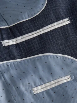 Bleu marine - Veste de costume à carreaux 100% laine italienne Marzotto coupe ajustée