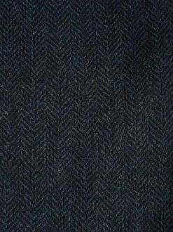 Bleu marine - Veste de costume Coupe ajustée en laine à chevrons