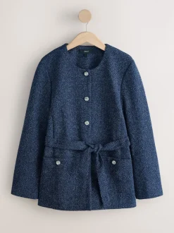 Bleu marine - Veste Fleck Boucle Ceinturée