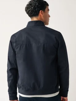 Bleu marine - Veste Harrington à doublure Imperméable À carreaux