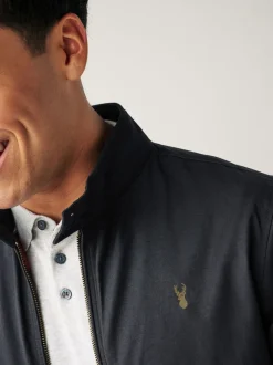 Bleu marine - Veste Harrington à doublure Imperméable À carreaux