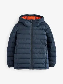 Bleu marine - Veste matelassée à capuche de poids moyen (3-17ans)
