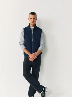 Bleu marine - Veste sans manche hybride zippée