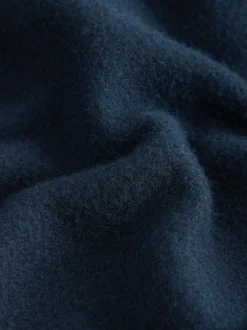 Bleu marine - Veste-chemise en polaire aspect laine