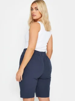 Bleu marine - Yours Curve Cool 100% Cotton Shorts