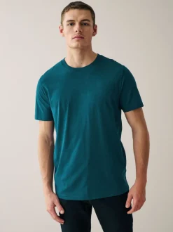 Bleu marine/ Bleu sarcelle/ Blanc/ Noir/ Vert/ bordeaux - Ajustement régulier - Lot de t-shirts essentiels en coton 6