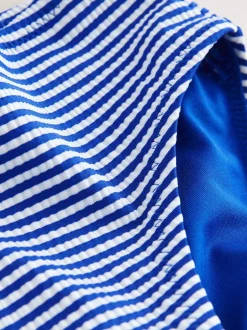 Bleu marine cerise à rayures effet froissé - Bikini (3-16ans)
