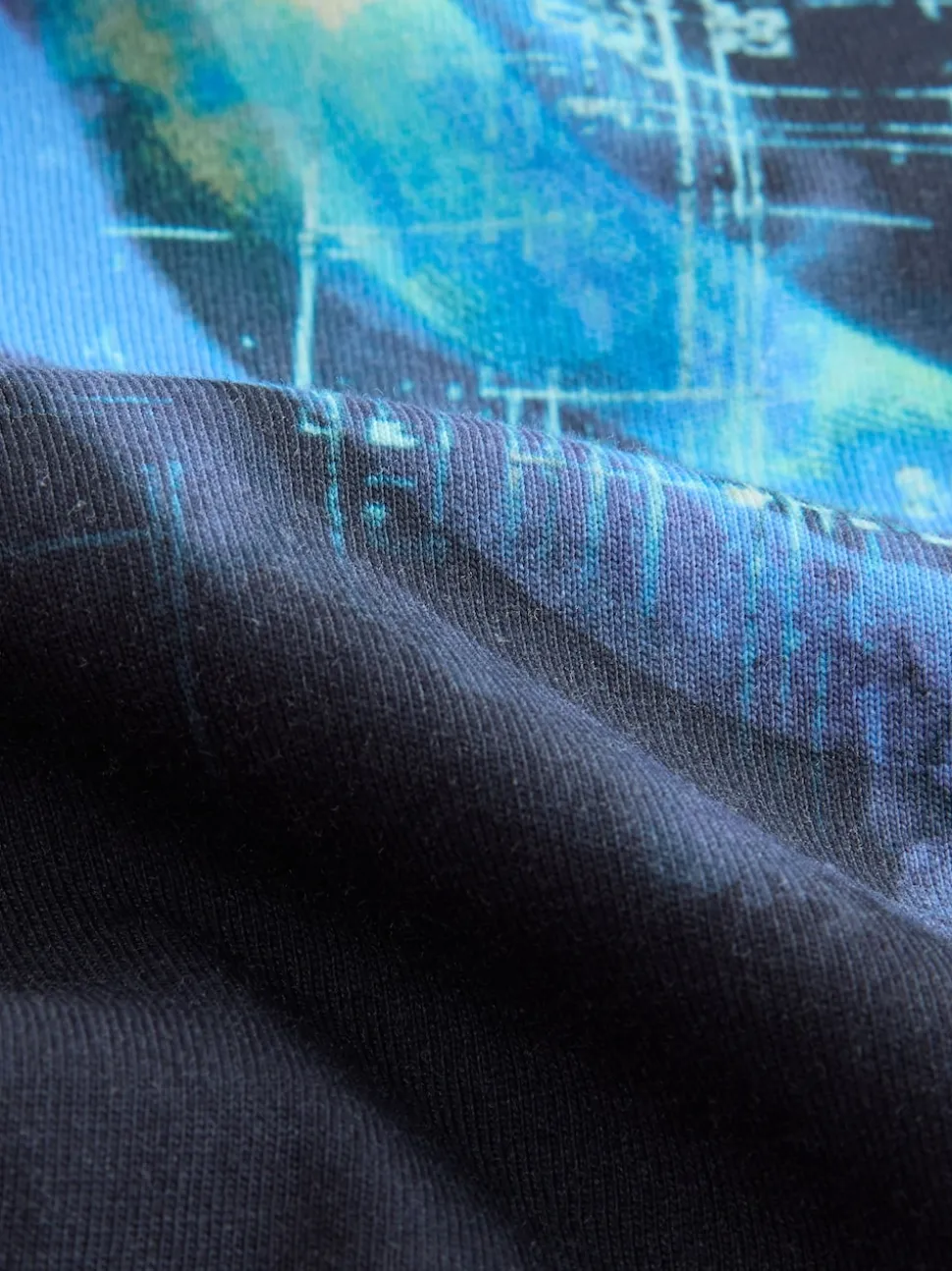 Bleu marine Digi Happy Face - T-shirt imprimé régulier à manches courtes (3-16ans)