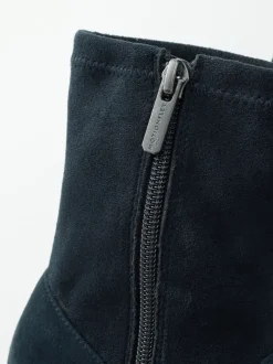 Bleu marine en daim - Bottines Motionflex à talon bloc