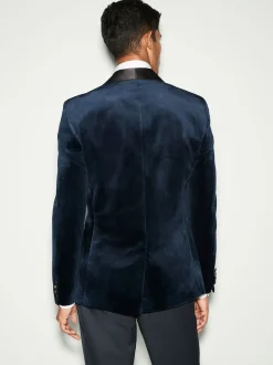 Bleu marine foncé - Ajustement régulier - Blazer en velours