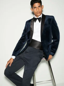 Bleu marine foncé - Ajustement régulier - Blazer en velours