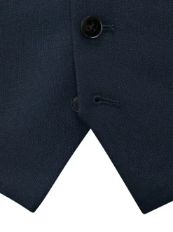 Bleu marine foncé - Modèle droit - Skopes Harcourt Single Breasted Coupe sur mesure Suit Gilet