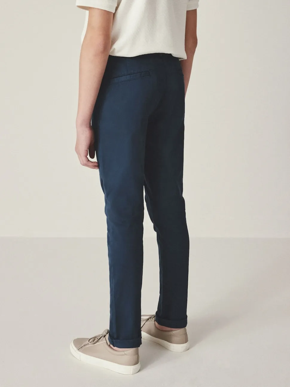 Bleu marine français - Pantalon chino extensible (3-17ans)