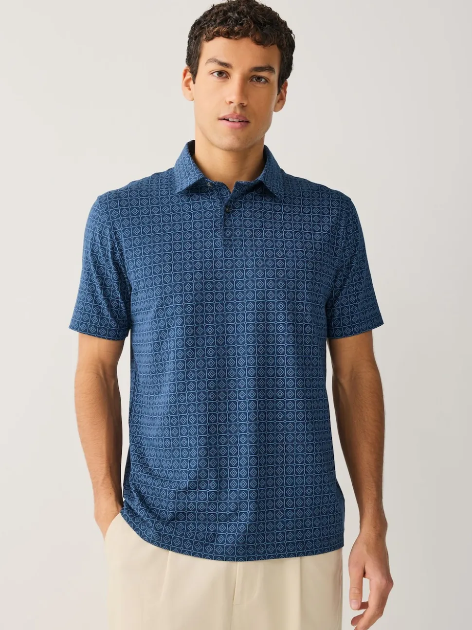 Bleu marine géométrique - Polo en jersey Manches courtes 3 Pack